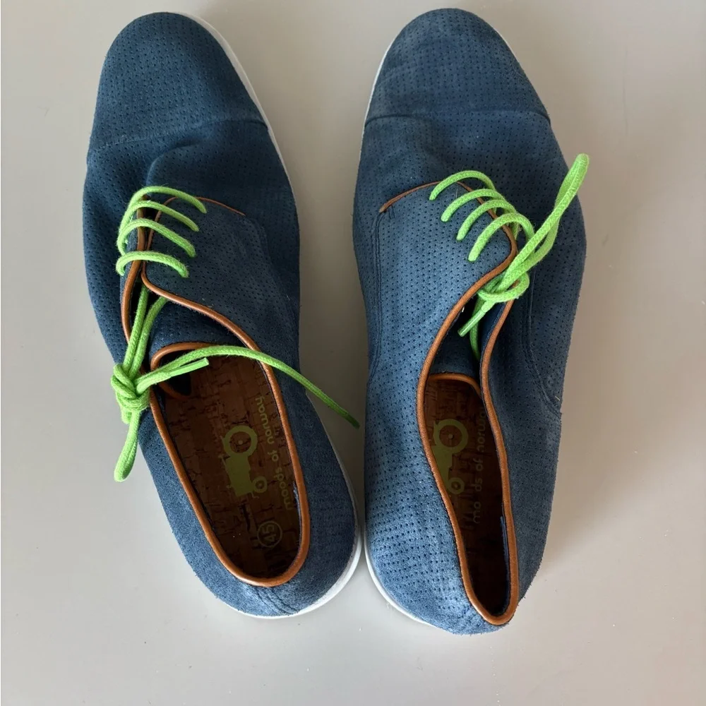 Moods of Norway Blue Suede Oxfords EU 45